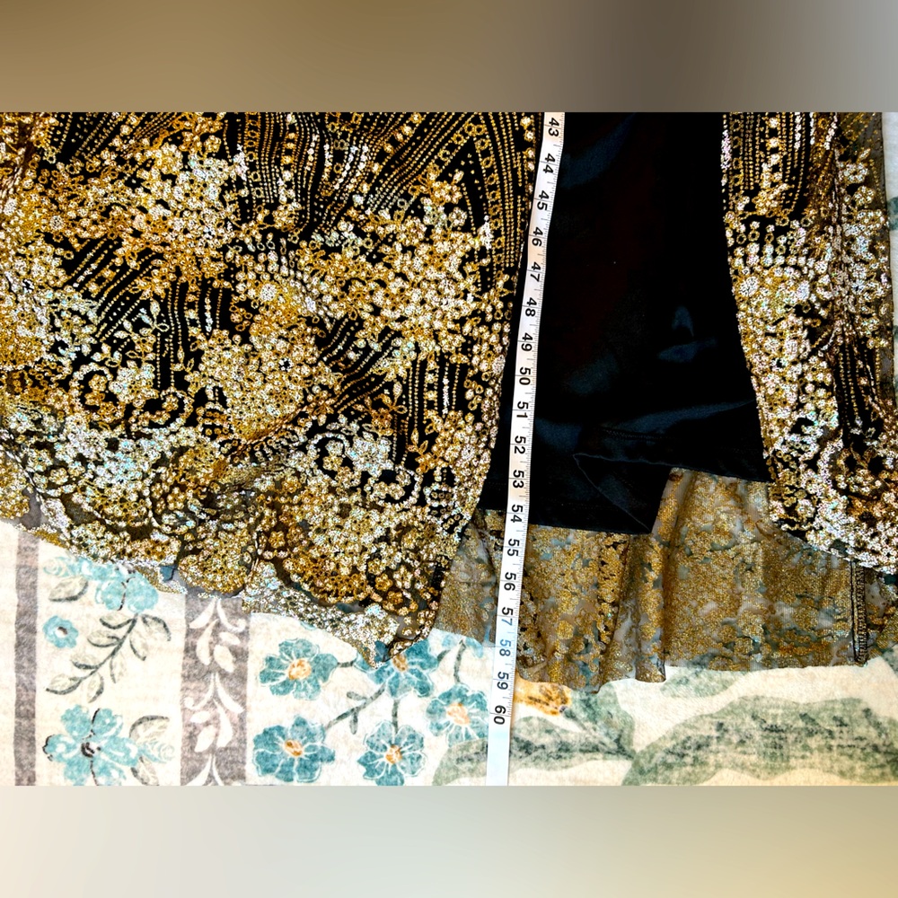 Hello Molly Black and Gold Sparkly Goddess Prom Dress - Picture 13 of 16